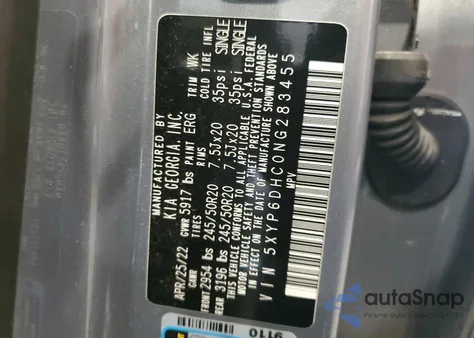 2022 Kia Telluride S из США, поврежденный, VIN 5XYP6DHC0NG283455